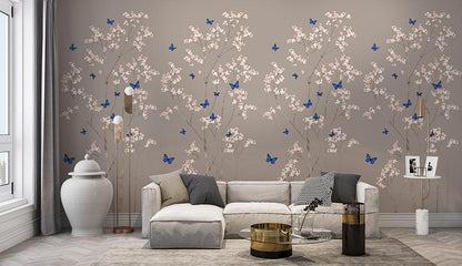 Wall'n Love Zen - Kwiaty i niebieskie motyle