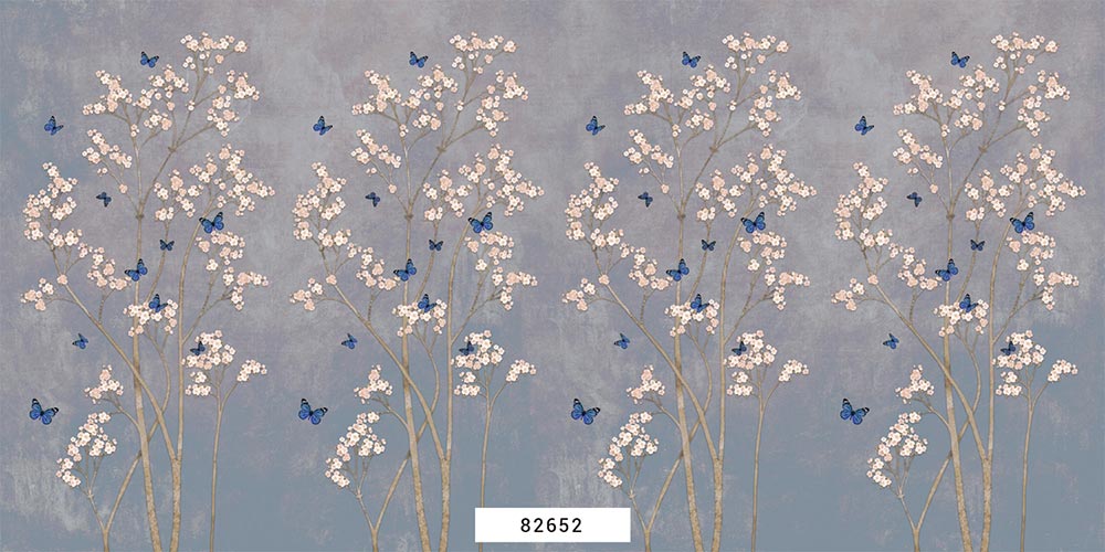 Wall'n Love Zen - Kwiaty i niebieskie motyle