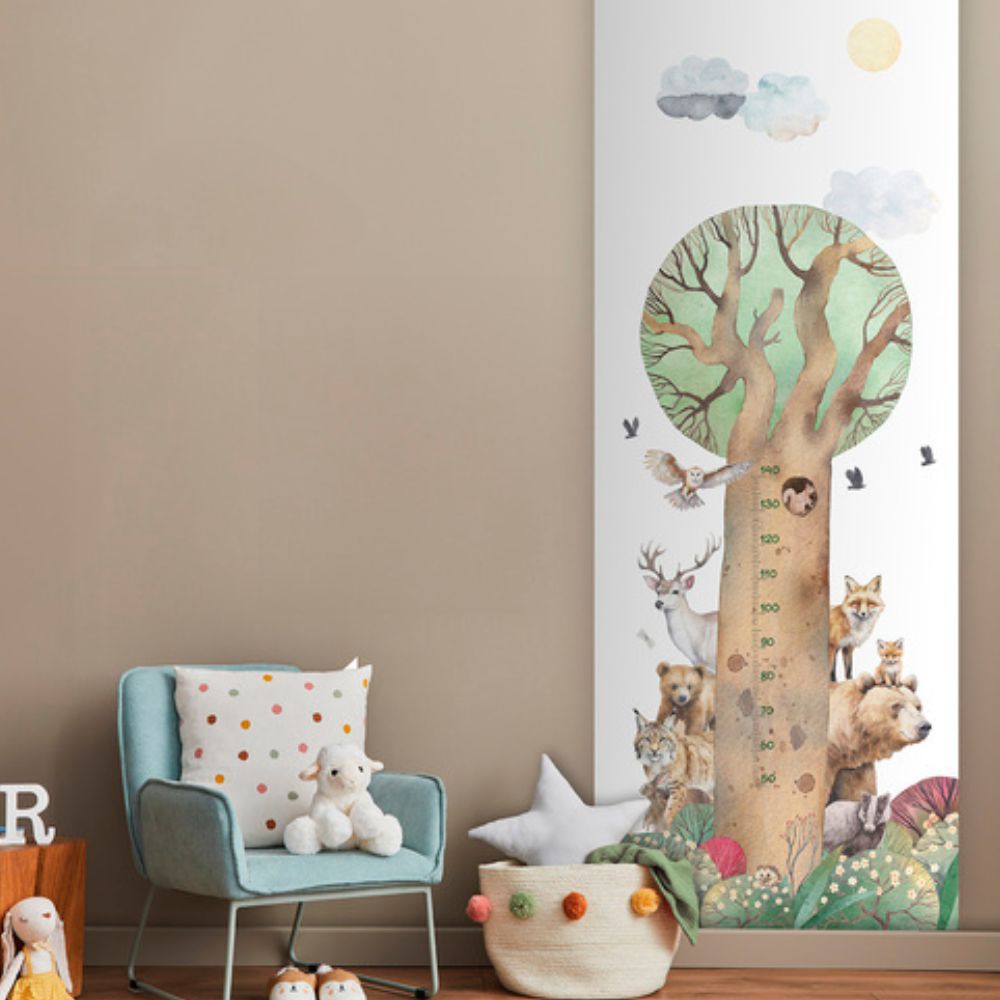 Pama Cute Walls Mural drzewo i zwierzęta z miarką Decoprint CW6060-1