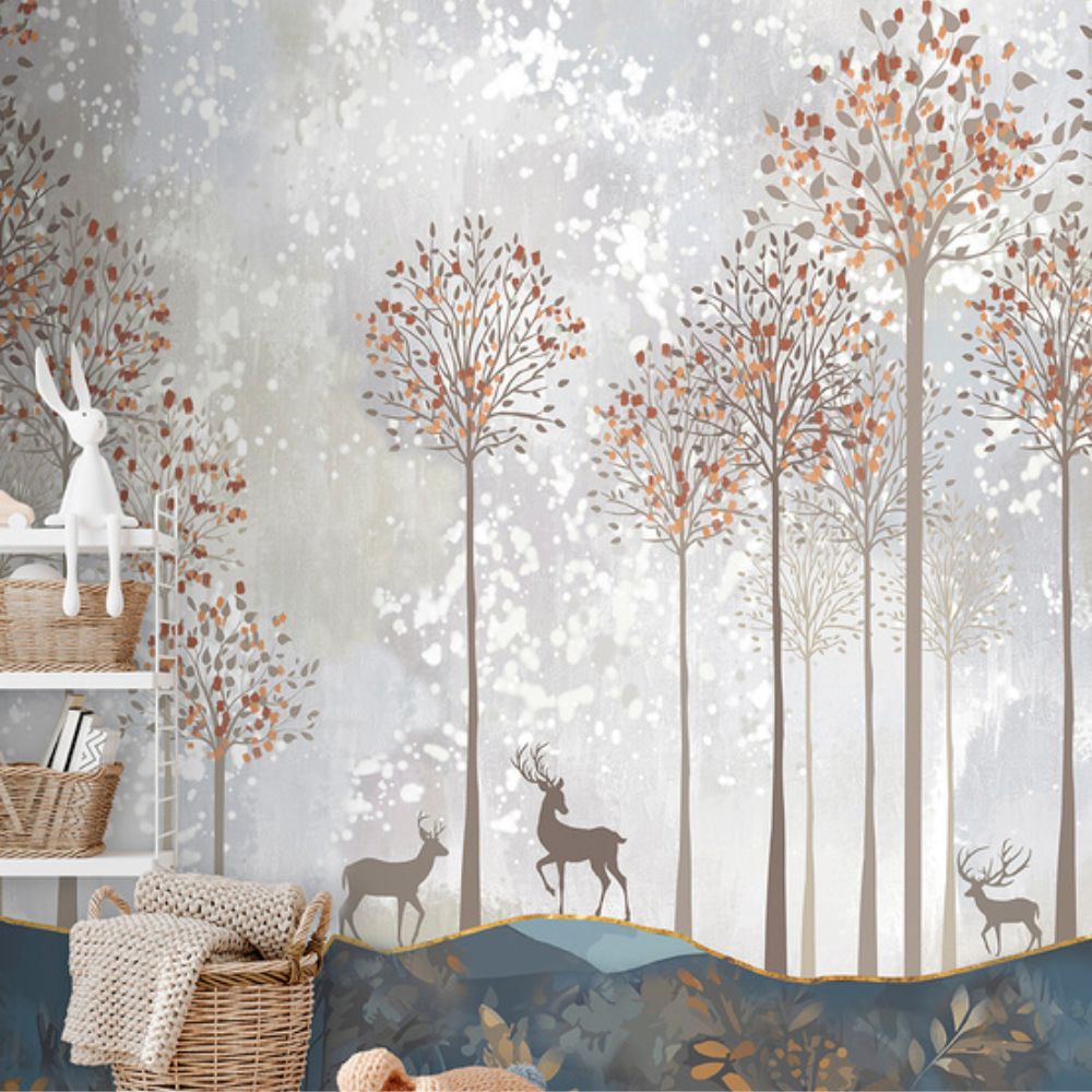 Pama Cute Walls Mural jelenie i drzewa Decoprint CW6047-1