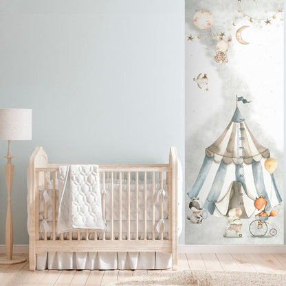 Pama Cute Walls Mural śpiące cyrkowe zwierzęta z miarką Decoprint CW6063-1
